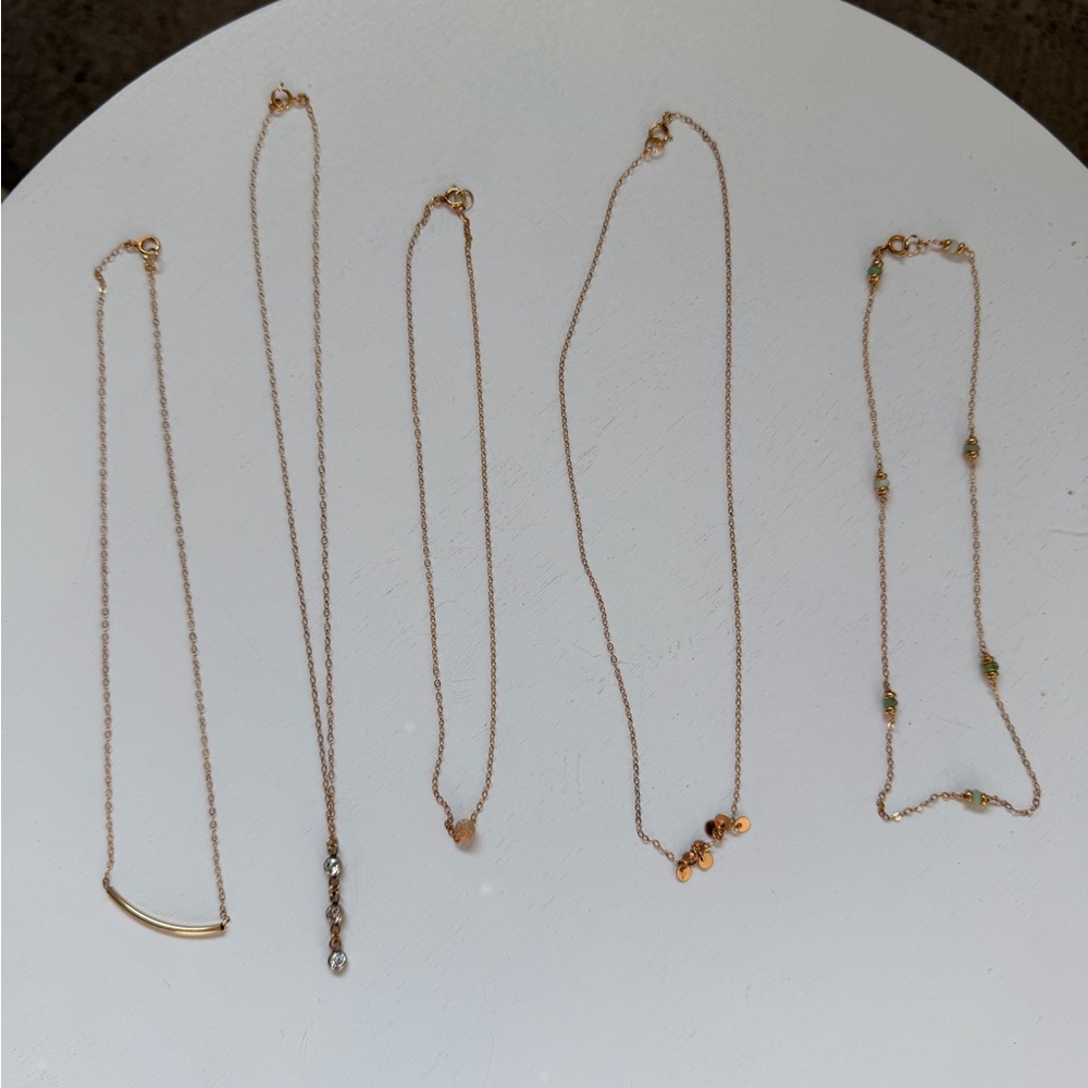 Delicate Gold-filled Necklaces - set of 5